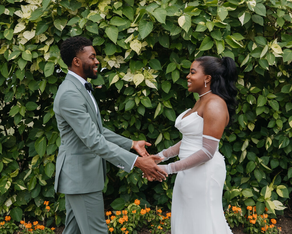 A couple sharing a quiet moment during their destination wedding in Barbados
