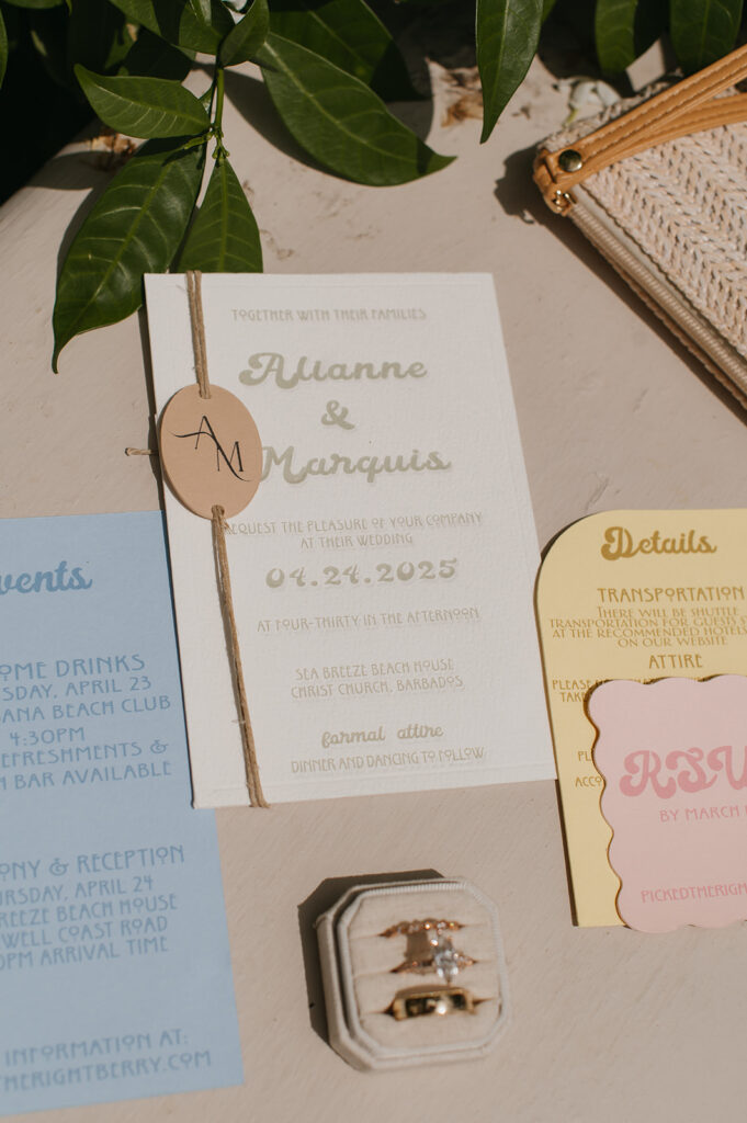 wedding details from a Caribbean wedding
