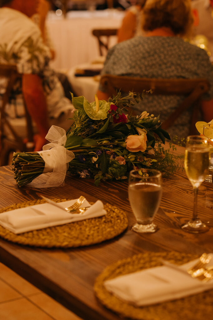 An intimate wedding reception at The villas at Stone Haven