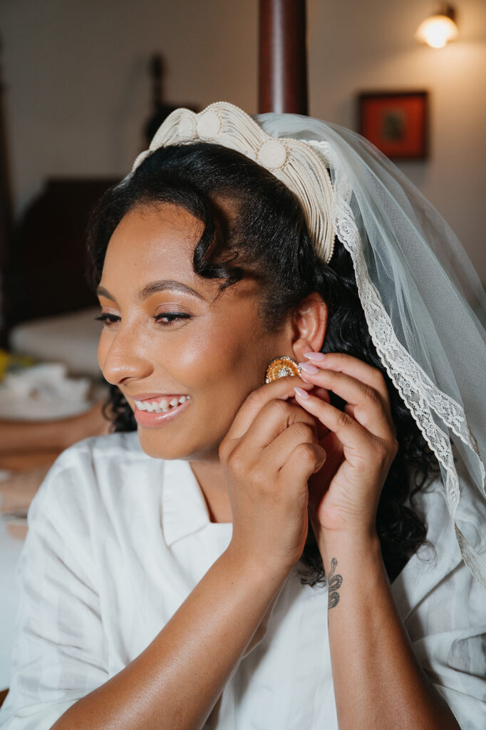 bride getting ready for her wedding day