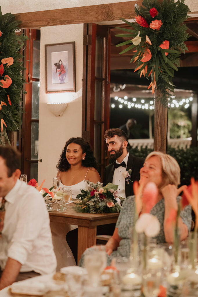 An intimate wedding reception at The villas at Stone Haven