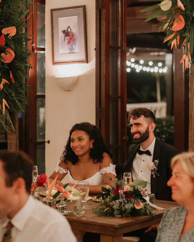 An intimate wedding reception at The villas at Stone Haven
