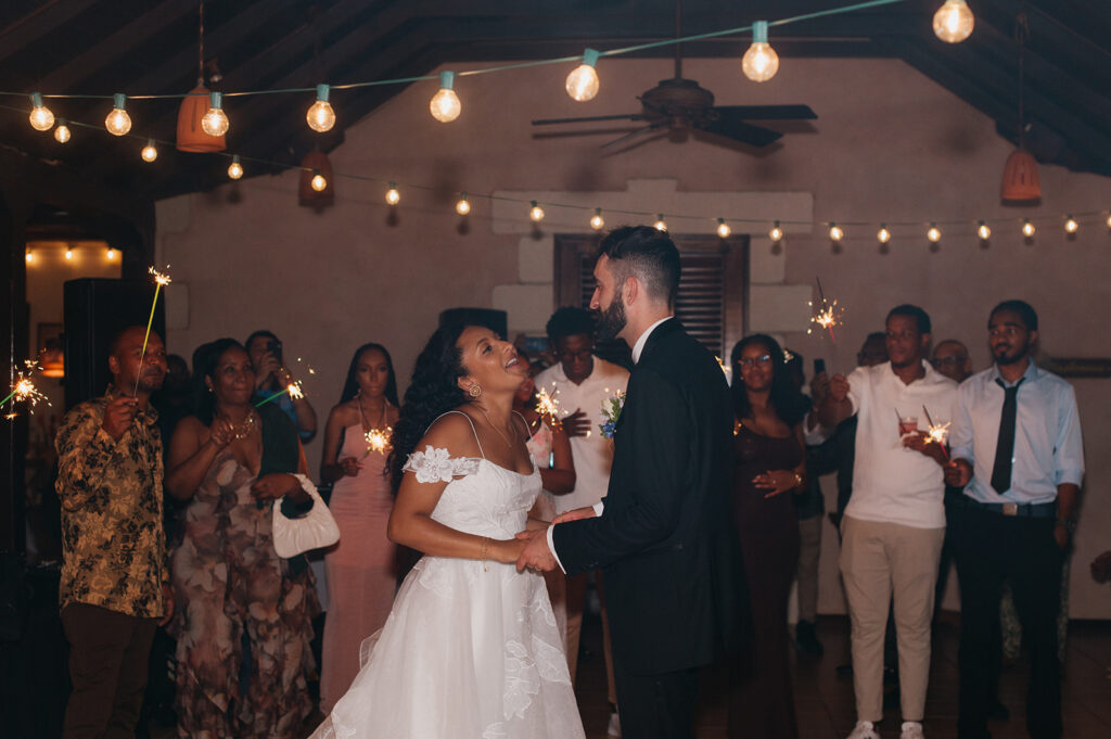 An intimate wedding reception at The villas at Stone Haven