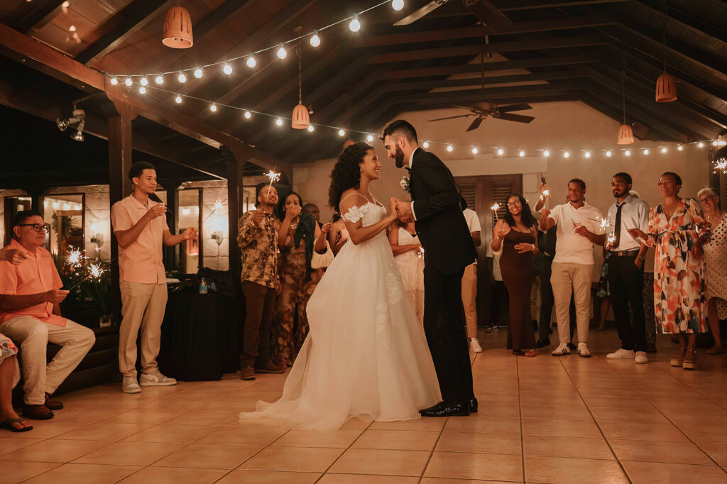An intimate wedding reception at The villas at Stone Haven