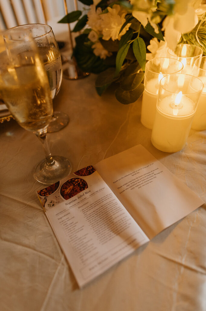 Evening wedding reception with string lights glowing at Estate 101, Trinidad.
